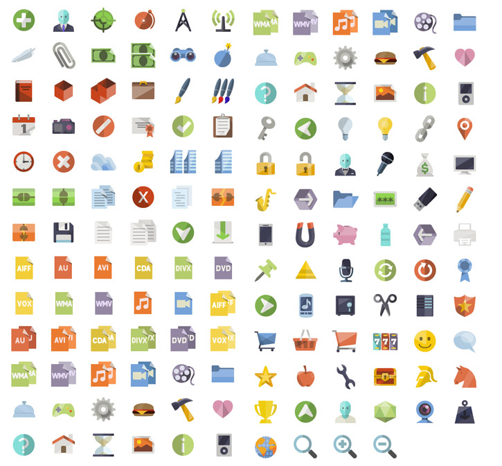 50 and Absolutely Free Flat Icon Sets
