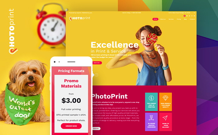 print shop responsive WordPress theme    