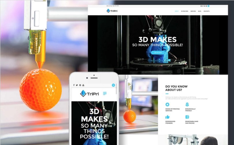 3D Printing Services WordPress Theme