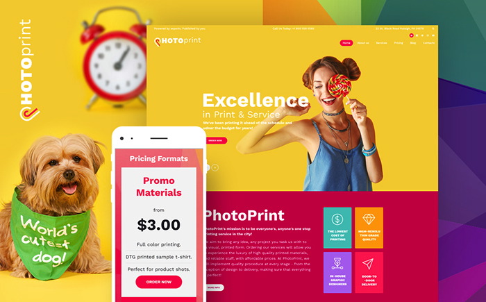 print shop responsive WordPress theme    